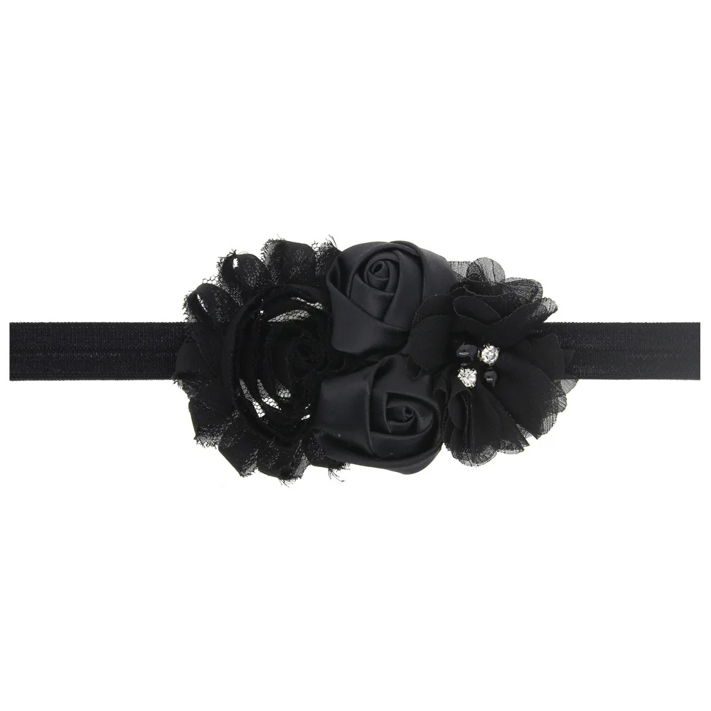 baby girl headband Infant hair flower cloth Tie bows newborn Headwear tiara headwrap Gift Toddlers bandage Ribbon crystal | Детская