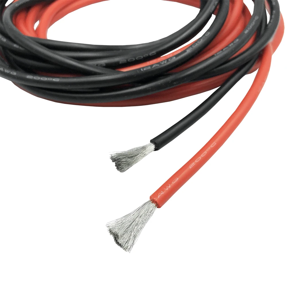 12AWG 14AWG 16AWG 18AWG 20AWG мягкий силиконовый силикагелевый провод кабель 1 метр черный + 1 метр Красный для батареи ESC RC модель, DIY и игрушка