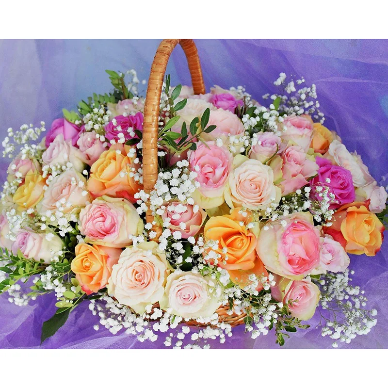H923 diamond painting flowers pink full fantasy flower | Дом и сад