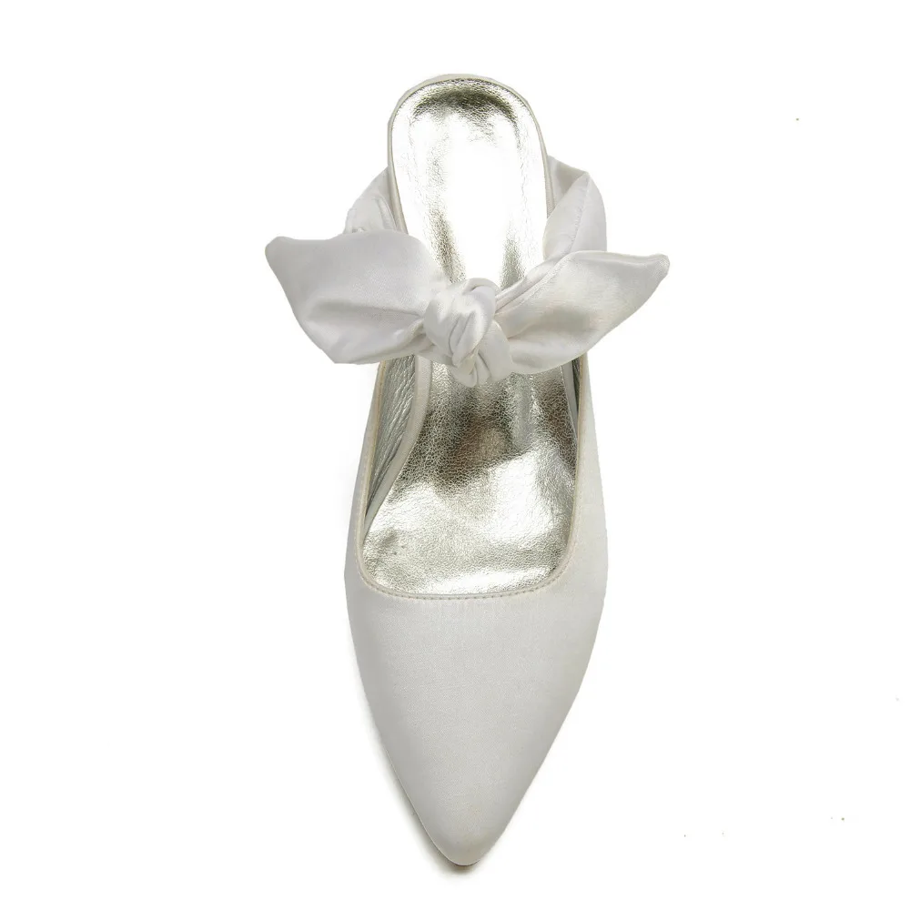 Creativesugar/женские туфли без задника на низком каблуке шпильке с галстуком бабочкой