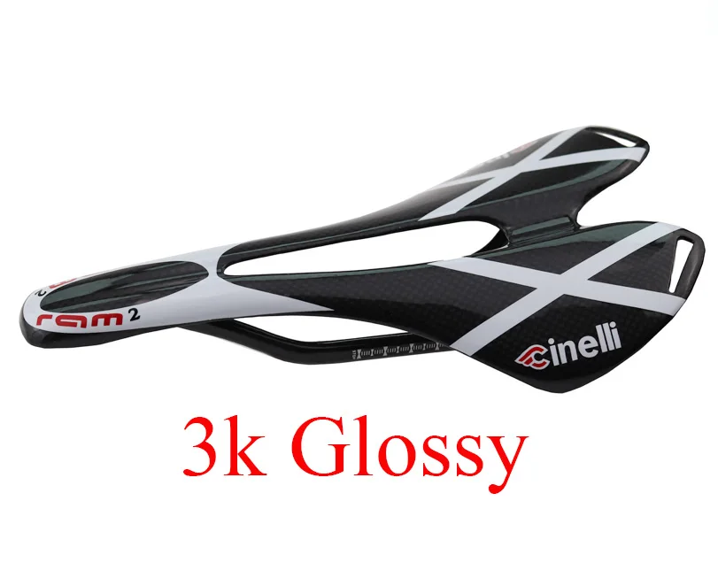 3k glossy 3k глянцевый углеродный дорожный велосипед седло ультра легкое 125 г полное углеродное волокно велосипедное седло - Цвет: 3k glossy