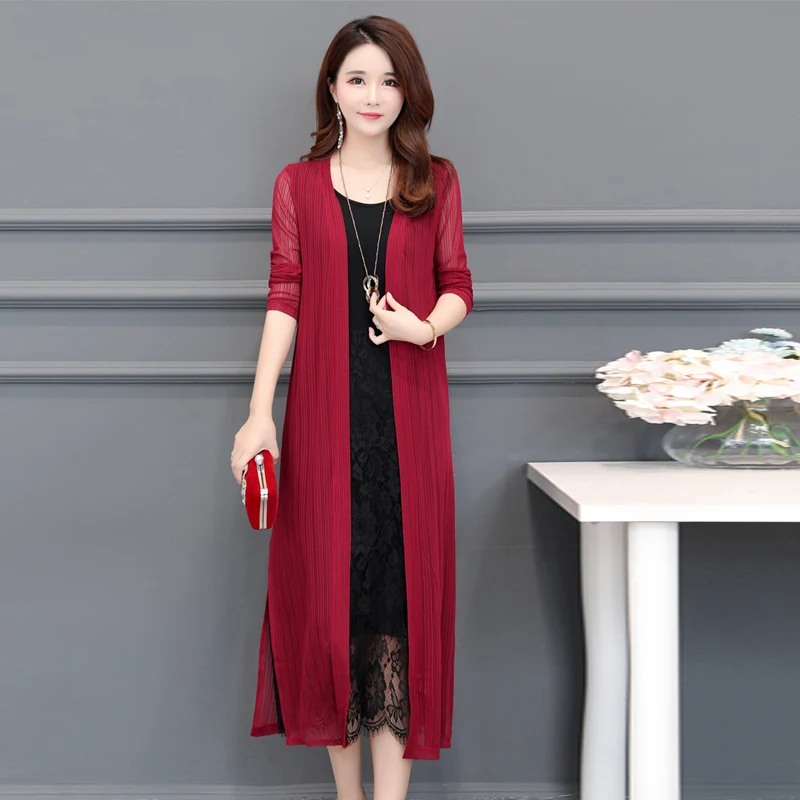Summer Women Cardigan Coat Beach Sunscreen Clothing Shawl Outside Thin Outer Cover Anti-UV Long Female Tops Plus size K959 |