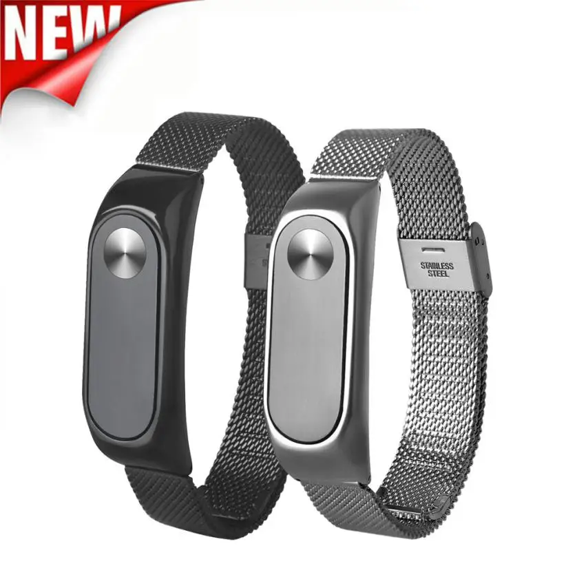 Модный легкий ремешок из нержавеющей стали для умных наручных часов Xiaomi Miband 2