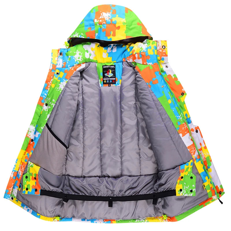 Бесплатная доставка Снег сова лыжный костюм любителей дизайна утолщение