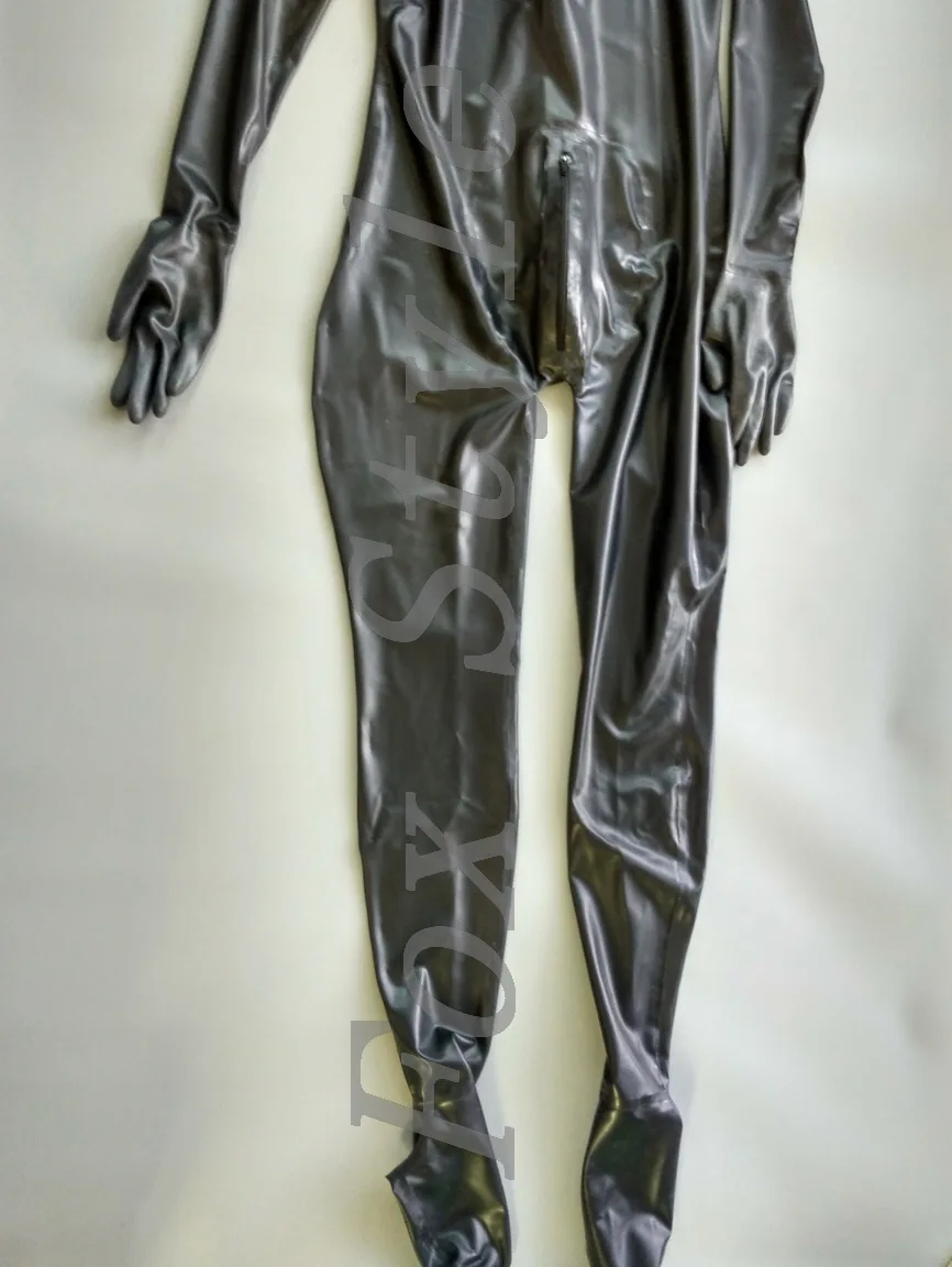 Латексные костюмы-кошки с полным покрытием и задней молнией внутренними ручками