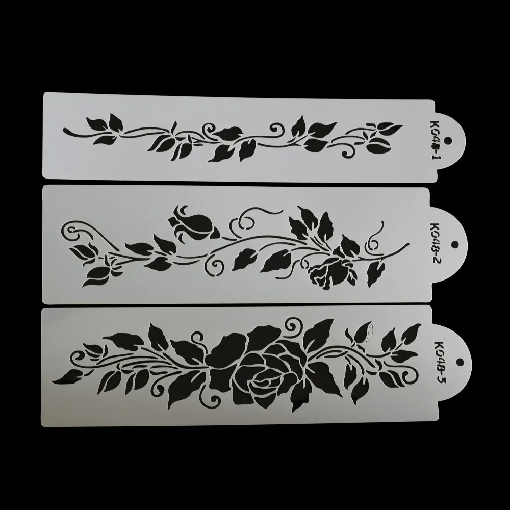 Декоративный трафарет для торта с цветами трафареты печенья матовым спреем