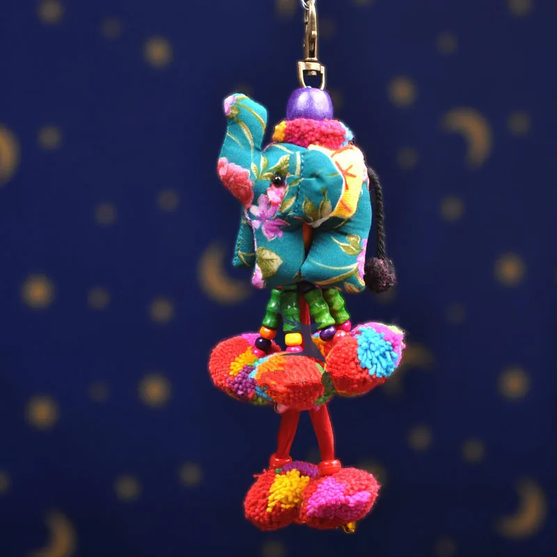 Тайский цветочный тканевый слон украшение для стен брелок ключей автомобиля
