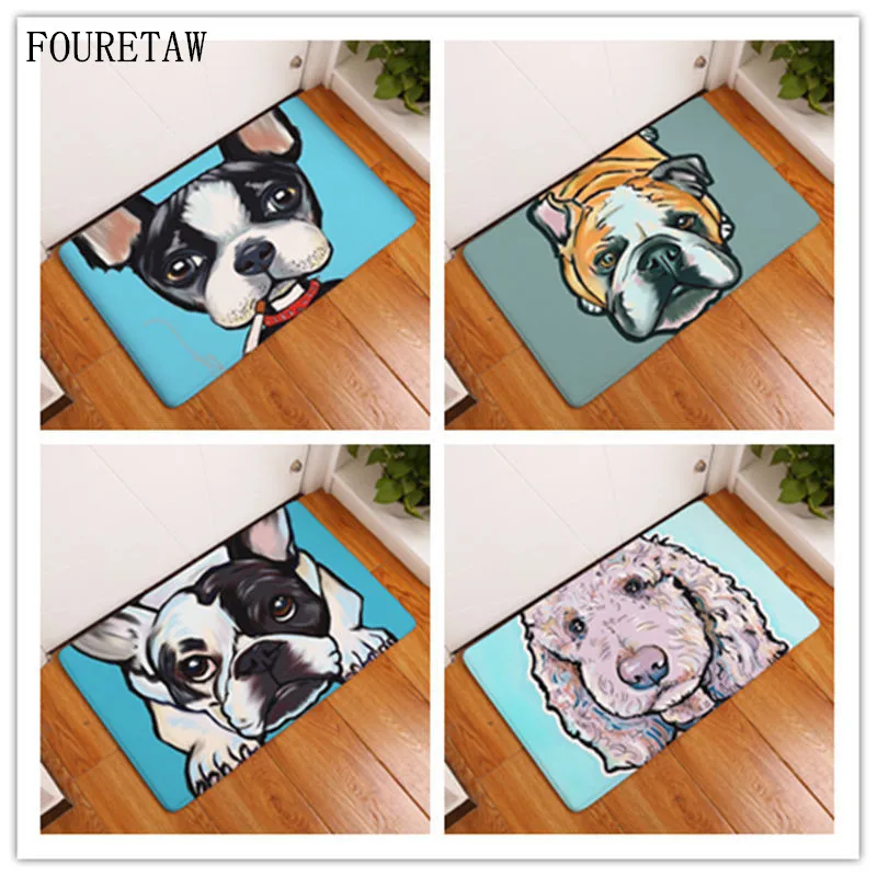 Креативный милый домашний коврик с изображением бульдога бордюра колли пуделя