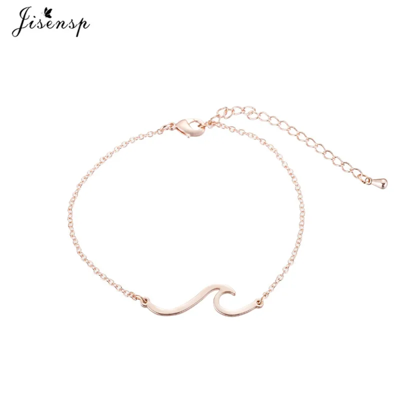 wave bracelet Jisensp корейская мода пляж браслет с волной Бохо пляж серф-браслеты ручной работы Шарм волны браслеты дружбы - Окраска металла: wave bracelet