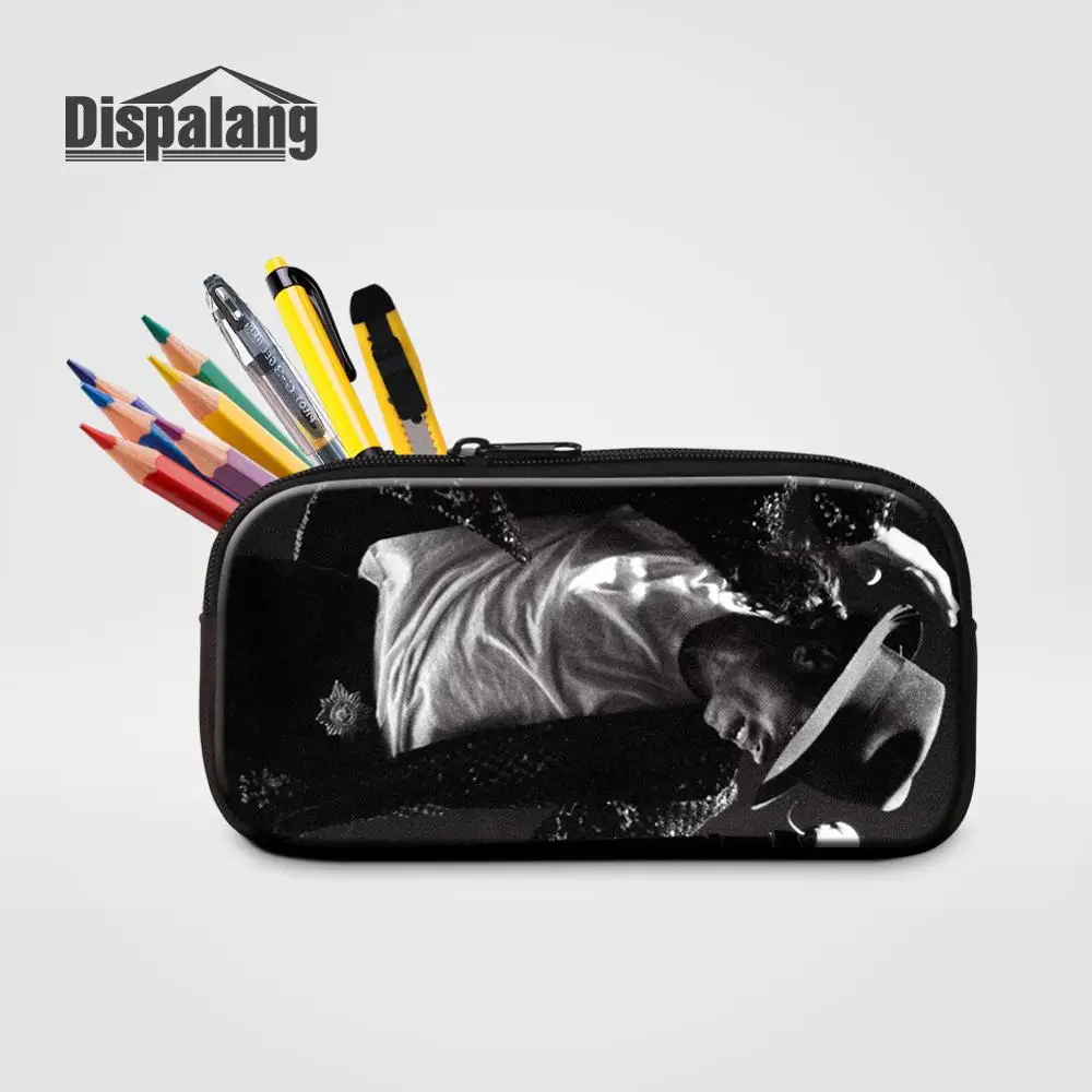 Dispalang, женский модный косметический чехол, чехол для макияжа, чехол для карандашей с Майклом Джексоном, для начальной школы, студенческий пенал, сумка для детских ручек - Цвет: Коричневый