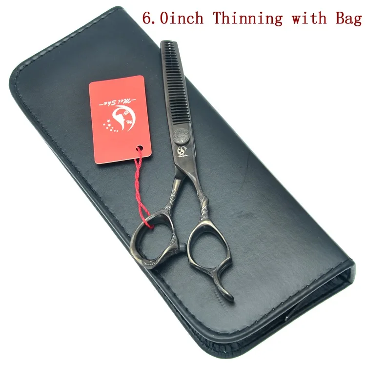 HA0236 with case Новинка 6,0 дюйма Профессиональные безопасные ножницы для стрижки волос Meisha Dragon с ручками, филировочные ножницы для салона или дома, для самостоятельного использования HA0232 - Цвет: HA0236 with case