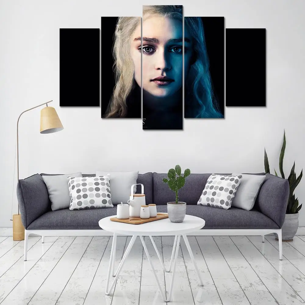 HD в рамке печать 5 шт. холст настенное искусство daenerys targarye живопись современный
