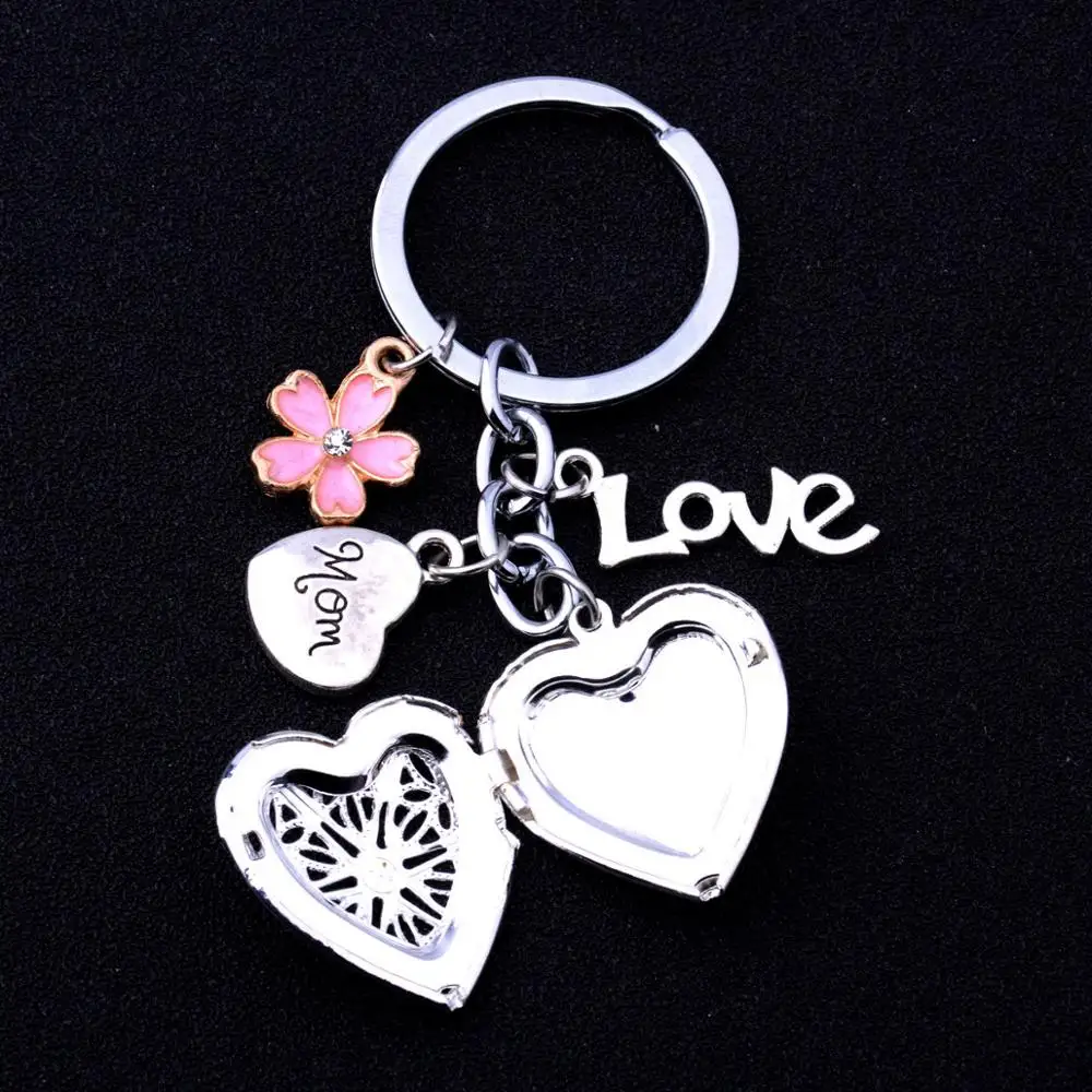 12PC Family Gift Mom Mother Mommy Love Heart Charm Keychain Flower Key Ring Birthday Party Mother's Day Gifts Women Jewelry Hot |
