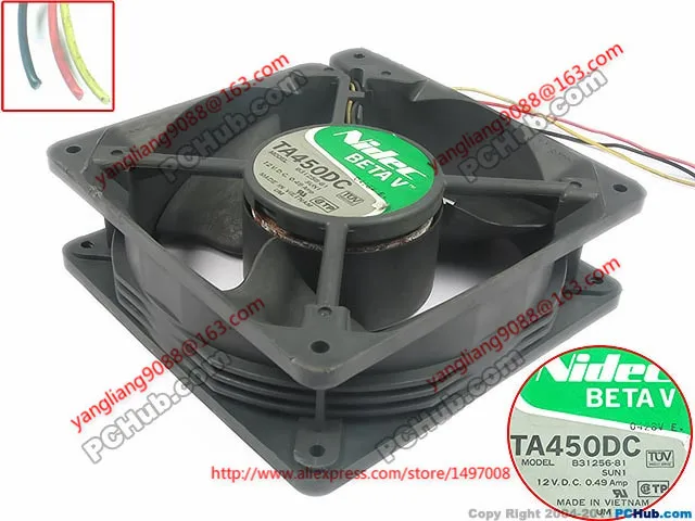 Вентилятор охлаждения сервера Nidec B31256-81 TA450DC SUN1 DC 12 В 120 A 120x38 мм
