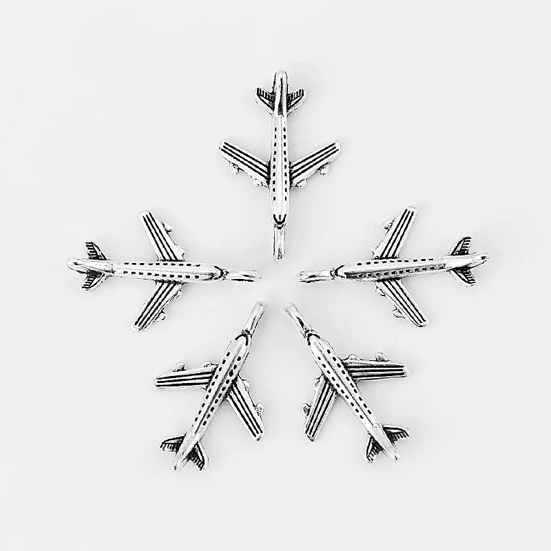 Самолёт 30 шт. Высота 23 х15 мм|antique silver|diy silverantique silver pendant |