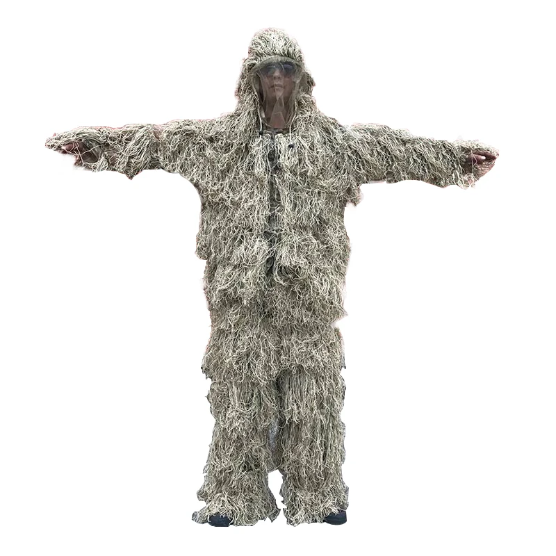 3D Увядшая трава Ghillie костюм 4 шт. снайперская Военная Тактическая камуфляжная одежда охотничий костюм армейская охотничья одежда птичий костюм