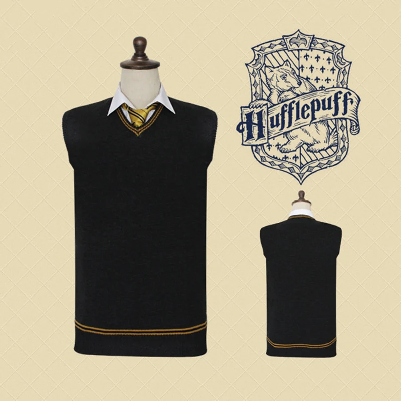 Свитер Gryffindor Slytherin Ravenclaw Hufflepuff, жилет для косплея, шерстяной зимний значок аниме, жилет, топ для взрослых женщин и мужчин