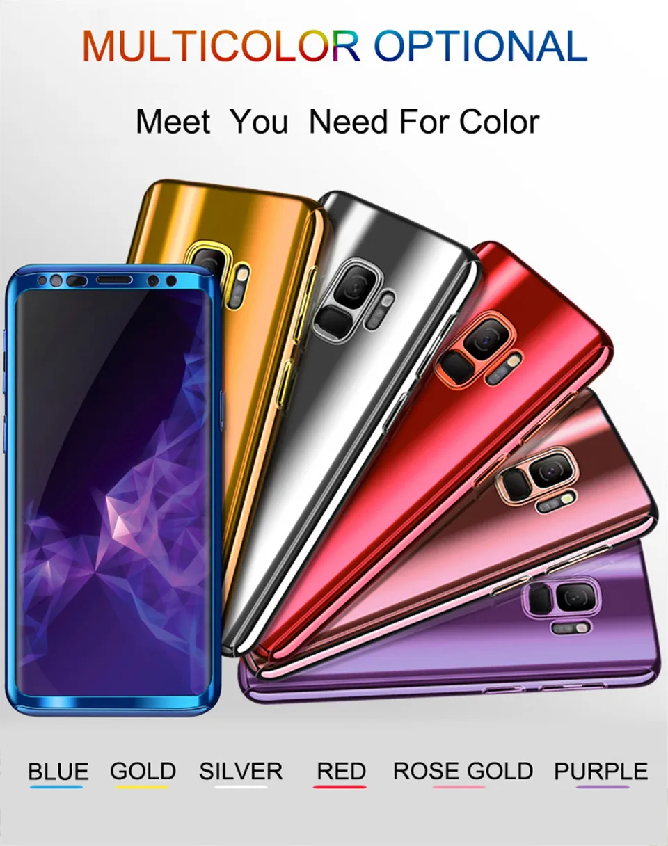 Жесткий чехол на 360 градусов из поликарбоната для samsung Galaxy S10 S9 S8 Plus S10E S7Edge с зеркальным покрытием для samsung A5 A7