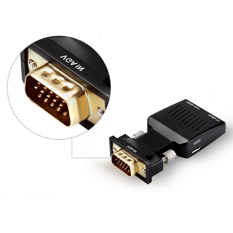 Urijk 1 шт. 40*16 мм HD VGA к HDMI разъемы Адаптер VAG с видео выходом 1080 P для ПК ноутбук