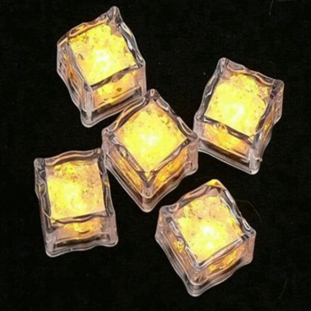 12 шт. светодиодные кубики льда красочная вспышка красное вино фестиваль