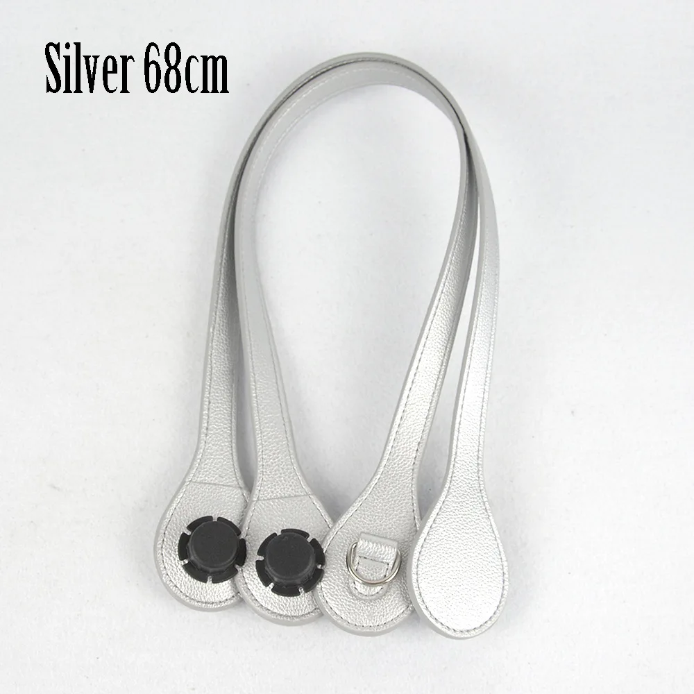 silver 68 Tanqu Длинные края живопись D пряжка круглые каплевидные концевые ручки искусственная кожа ручки для OBag ремень для EVA O сумка - Цвет: silver 68