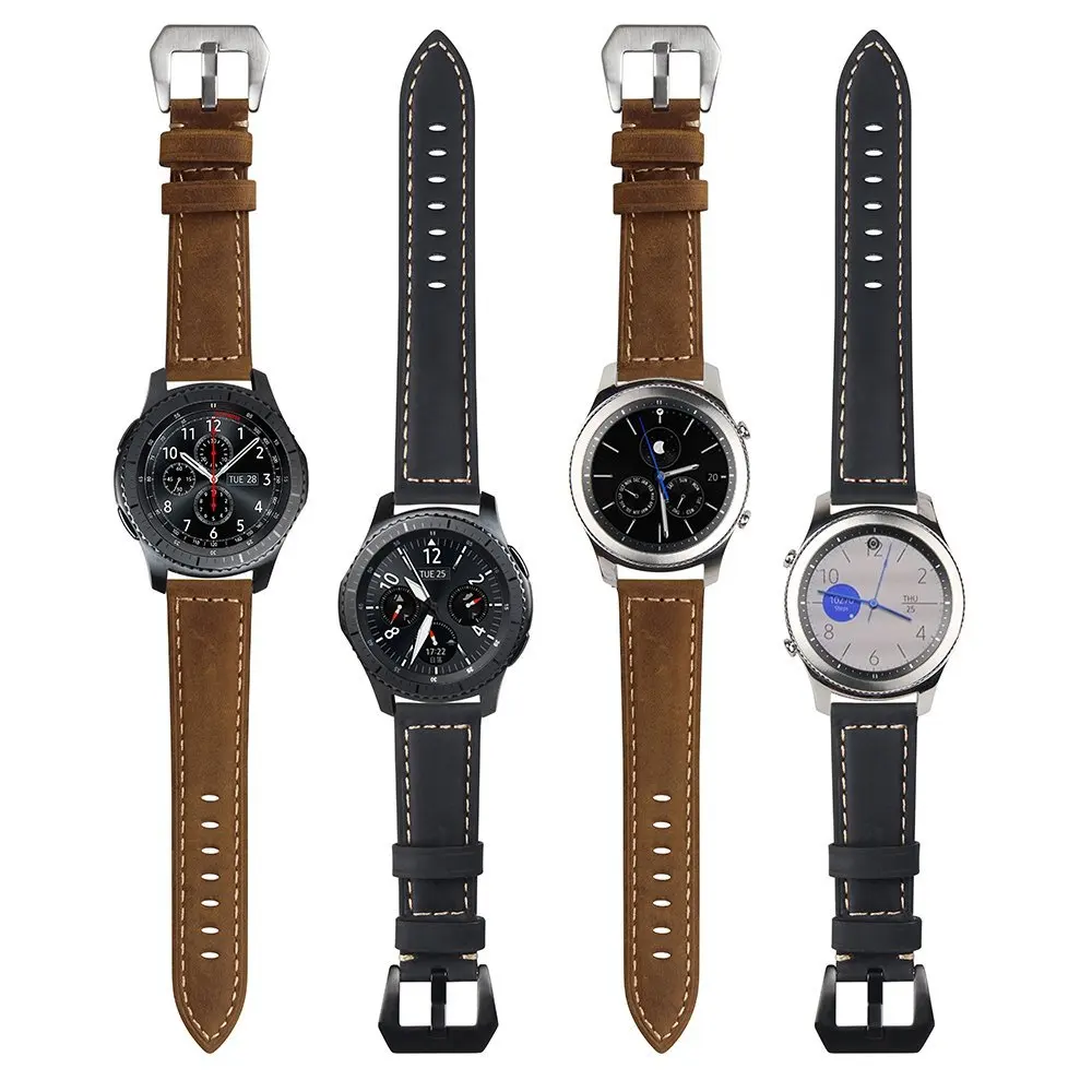 Ремешок из натуральной кожи 22 мм ремешок для Samsung Gear S3 Frontier классический Huami Amazfit