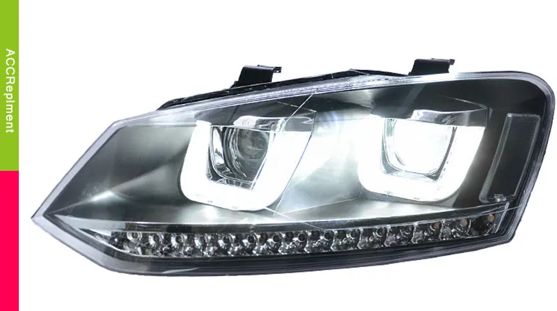 Авто. PRO для VW polo головной светильник s U angel eyes 2011- для VW polo светодиодный светильник Q5 bi xenon объектив светодиодный светильник для автомобиля Стайлинг проектор