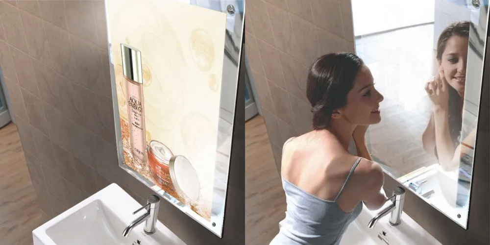 Настенное зеркало для ванной комнаты светодиодная акриловая рамка с подсветкой