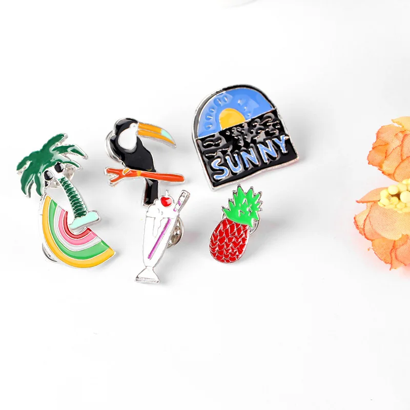 Высокое качество модная и креативная брошь в виде птицы кокосовое дерево