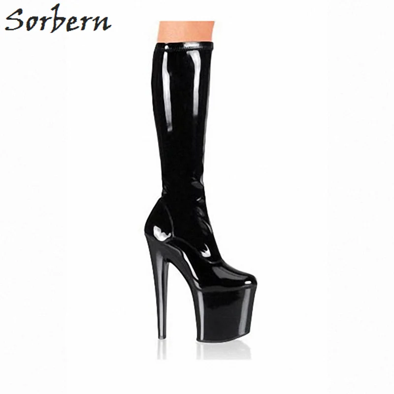 Женские Классические ботинки на высокой платформе Sorbern красные до середины