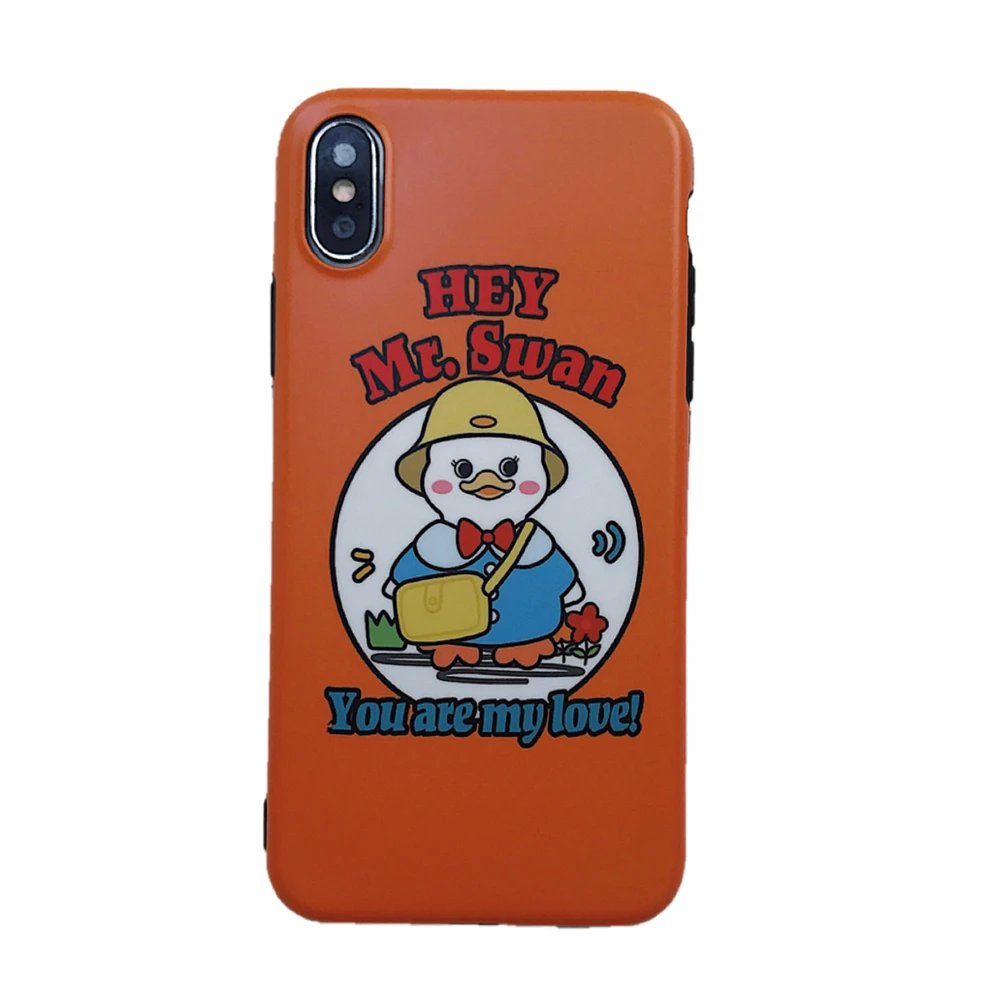 Пара прекрасная утка телефон чехлы для Iphone X 6 6s plus 7 плюс мягкий силиконовый чехол