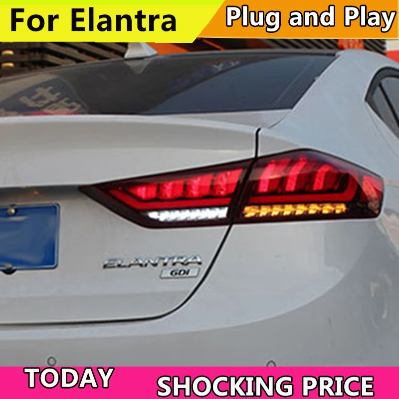 Doxa стайлинга автомобилей для Hyundai ELANTRA 2017 хвост светильник s светодиодный фонарь