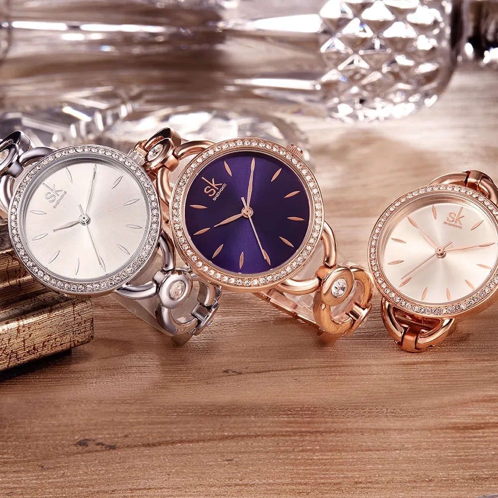 Shengke Роскошные для женщин часы известных брендов золото модные креативные
