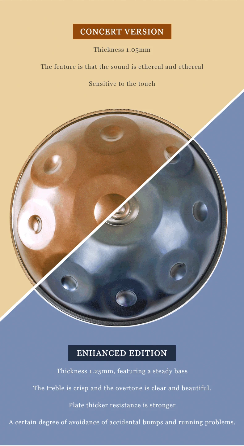 Новое поступление ручной барабан Handpan профессионального класса беззаботный воздушный духовой барабан инструмент стальной язык барабан для любителей музыки