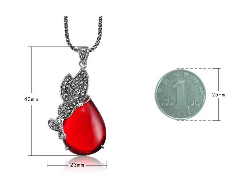 Подвеска из серебра 925 пробы с красным гранатом модные ювелирные изделия