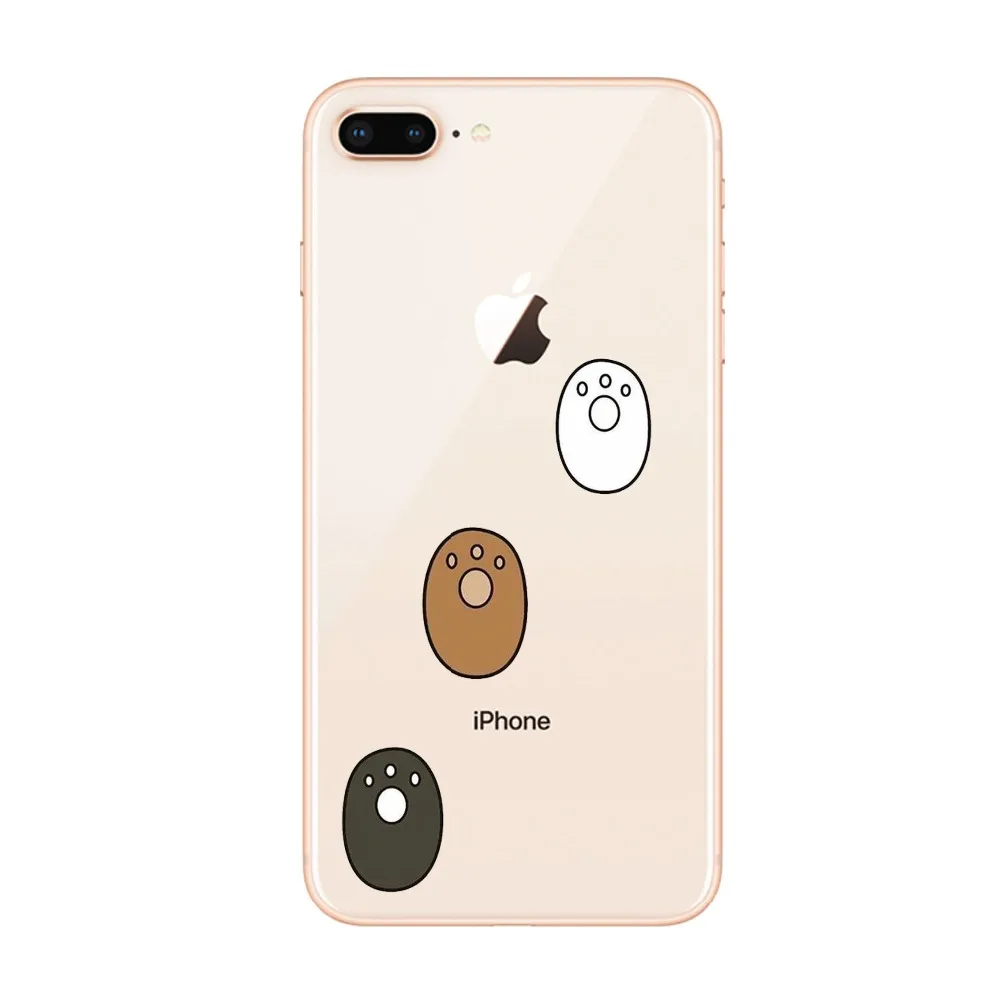 Чехлы для мобильных телефонов Smart Fat Bare Bears чехлы iphone 8 Plus 7 6S мягкие тонкие милые из