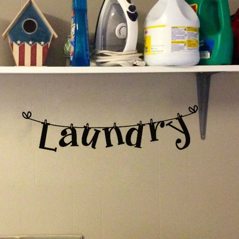 DIY Прачечная Wall Art Цитата Съемные Виниловые Наклейки надписи наклейки слов | Дом и