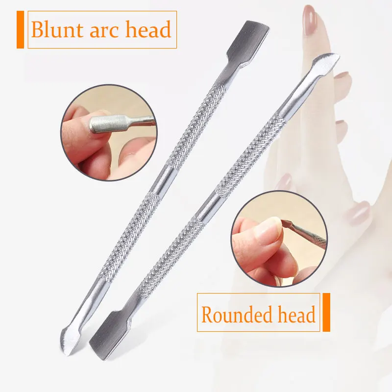 1 шт. из нержавеющей стали для кутикулы жидкость снятия двухсторонний инструмент