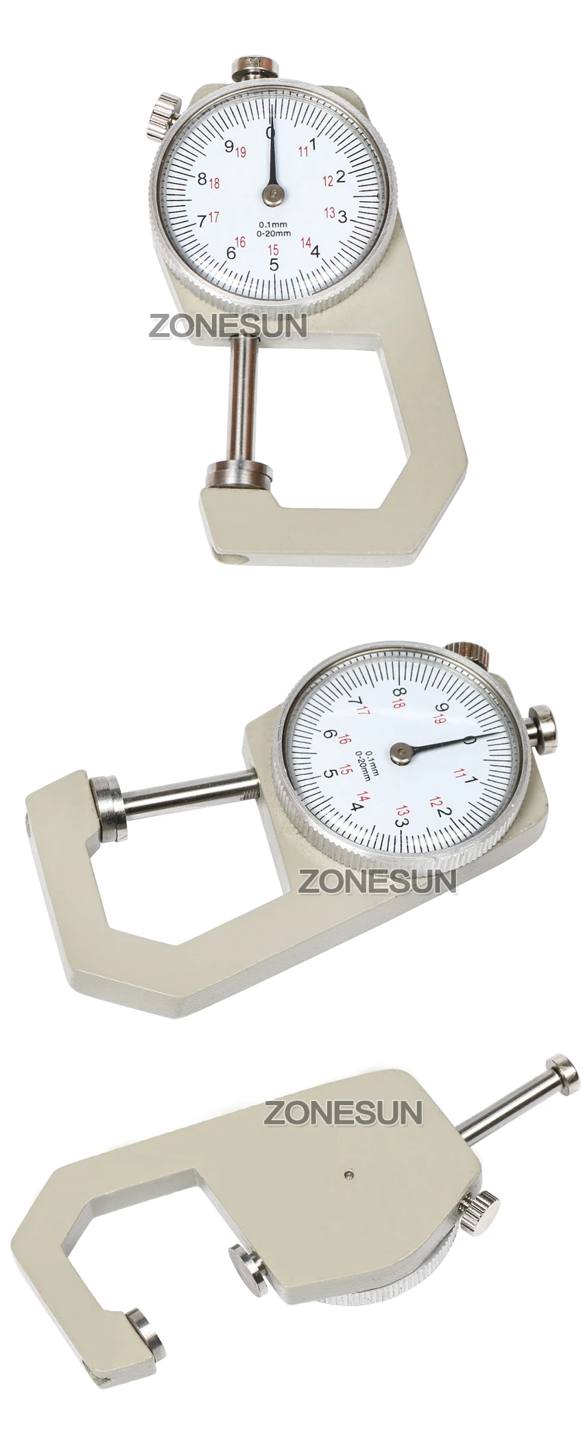 ZONESUN 0-10*0,1 мм или 0-20*0,1 мм измерительный прибор из листового металла