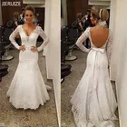 JIERUIZE белые винтажные кружевные свадебные платья русалки женское свадебное платье