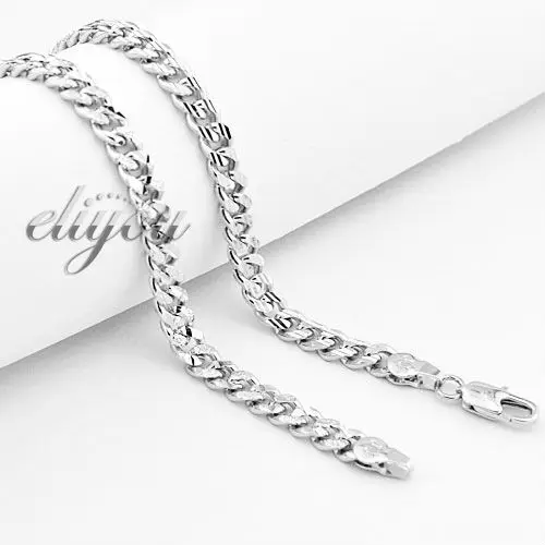 Цепочка кубинская матовая для мужчин и женщин ожерелье из золота белого золотого