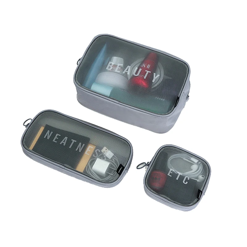 3 шт./компл. сетки Дизайн путешествий косметичка моды составляют Макияж