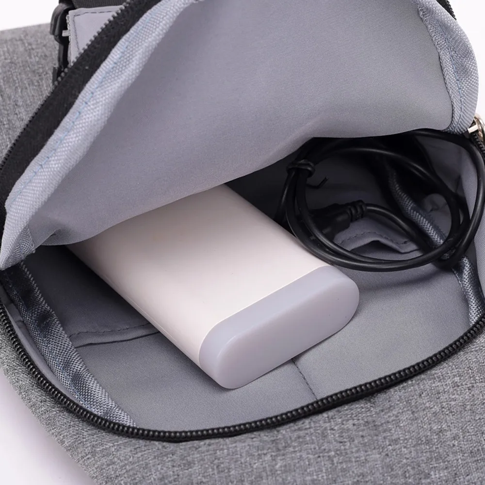 

Aelicy drop ship new 2020 hot Selling @@@ Men Fashion Pure Color USB Canvas Messenger Shoulder Bag Chest Bag mochila feminina