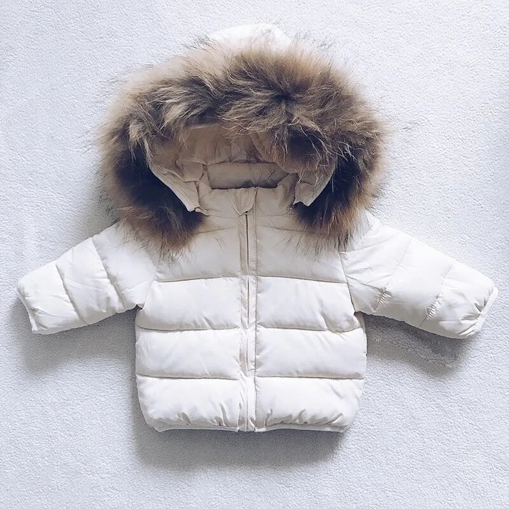 NEW 2019 Winter Overalls For Children Kids Baby Toddler Boy Girl Warm Faux Fur Hooded Jacket Coat Outerwear | Детская одежда и