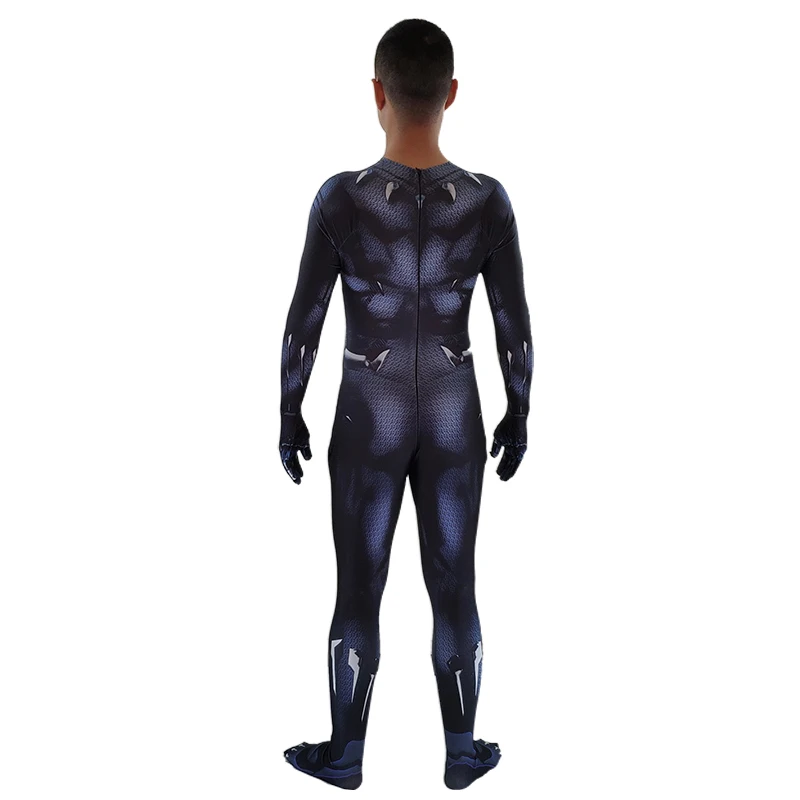 Мужской костюм для косплея черной Пантеры на молнии сзади супергероя костюмы