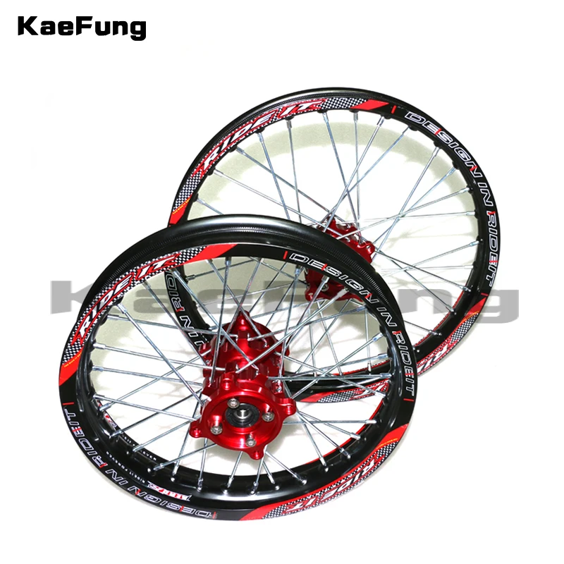 

Dirt Pit bike 12/14 inch Black 15mm Front 1.40-14 Rear 1.85-12 aluminium Wheel Rim with CNC Hub For KAYO HR-160cc TY150CC