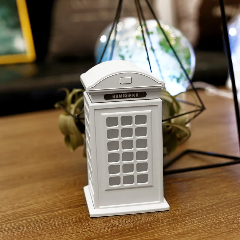 USB Telephone Booth Humidifier LED Night Light Ultrasonic Air Humidifiers Mist Maker Diffuser 300ml Mini Household Purifier | Бытовая