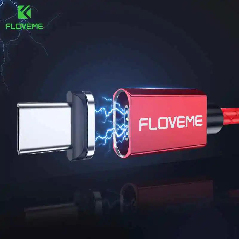Магнитный кабель FLOVEME USB Type C 3A быстрое зарядное устройство для Xiaomi Redmi Note 7 Samsung S9