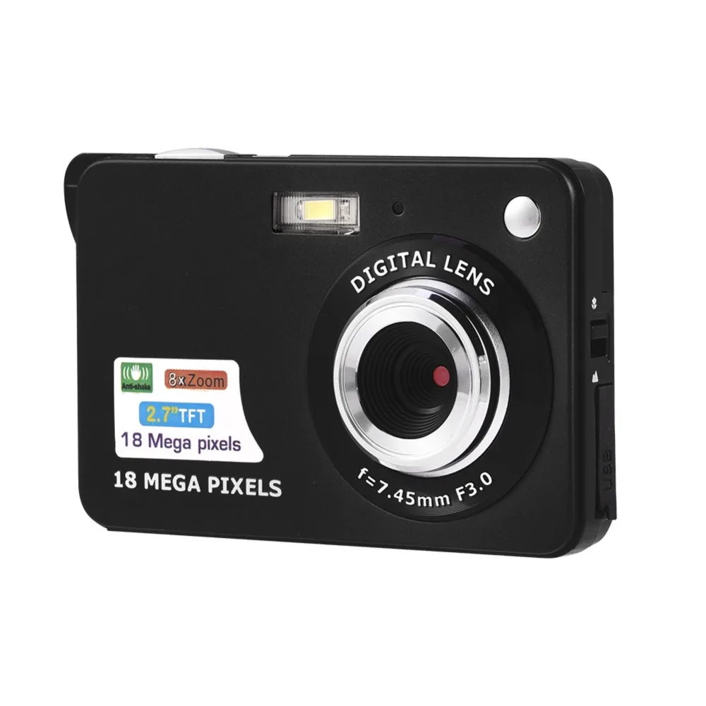 18Mp Max 5Mp cmos-сенсор 2,7 дюймов экран цифровые камеры 8x цифровой зум и повторная литиевая батарея черный, красный, серебристый цвета