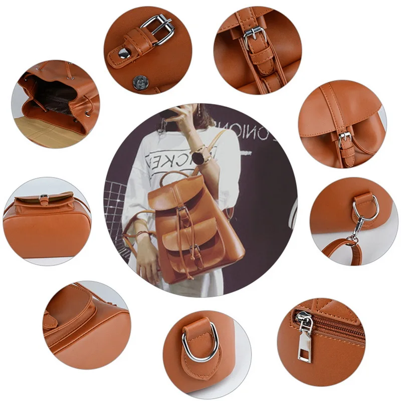 Сумки на шнурке из искусственной кожи Mochila Feminina рюкзак с несколькими отделениями